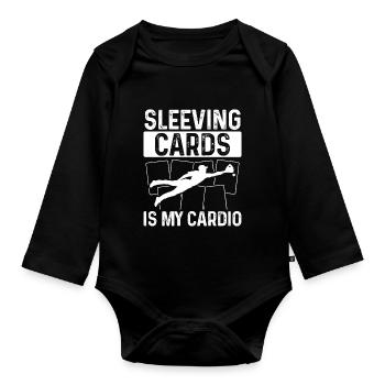 Funny Baseball Card Design - Organic Longsleeve Baby Bodysuit - black - Front