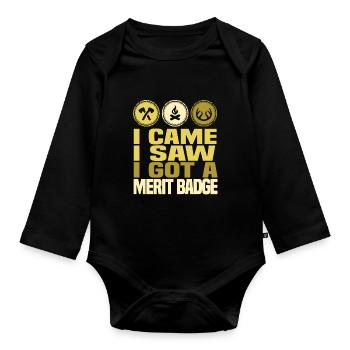 Insigne scout - Body Bébé bio manches longues - noir - Devant