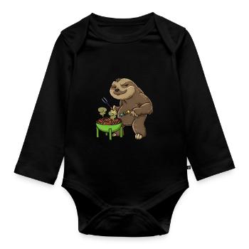 Paresseux de grillons - Body Bébé bio manches longues - noir - Devant