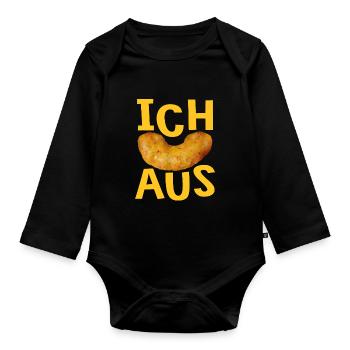 Vegane Erdnuss Flips zum Ausflippen - Baby Bio-Langarm-Body - Schwarz - Vorne
