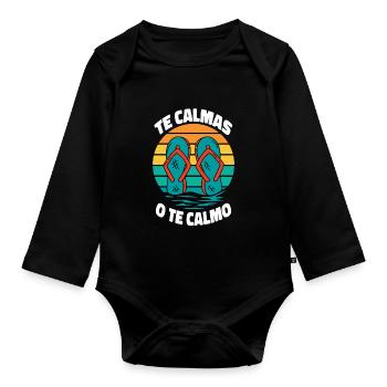 Te Calmas O Te Calmo Regalo Para Mama Spanish - Organic Longsleeve Baby Bodysuit - black - Front