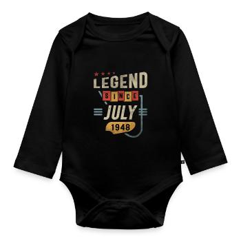 75 Years Old Legend Since July 1948 75th Birthday - Organic Longsleeve Baby Bodysuit - black - Front