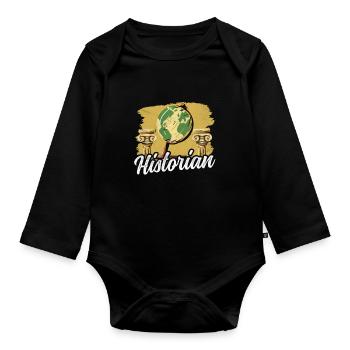 Historien Histoire Professeur d’histoire Histoire - Body Bébé bio manches longues - noir - Devant