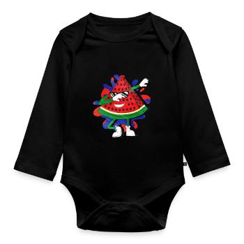 Pastèque - Body Bébé bio manches longues - noir - Devant