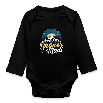 Rhöner Madl - Region Rhön Gebirge - Baby Bio-Langarm-Body - Schwarz - Vorne