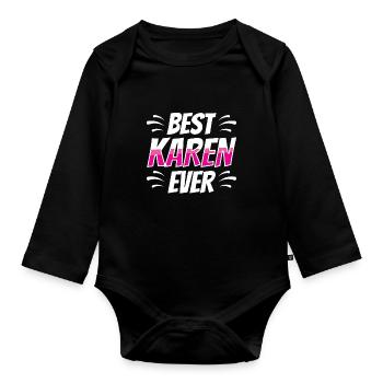 Le meilleur Karen Ever Meme Karens drôle - Body Bébé bio manches longues - noir - Devant