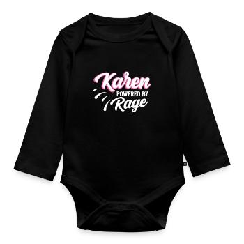 Karen Driven by Rage, Karen's Funny Memes - Organic Longsleeve Baby Bodysuit - black - Front