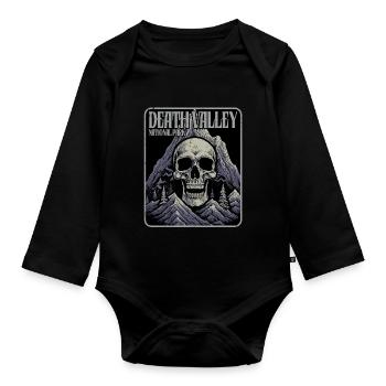 Funny death valley national park united states - Organic Longsleeve Baby Bodysuit - black - Front