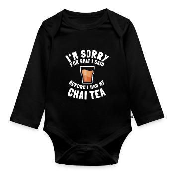 Chai Tee Geschenk - Baby Bio-Langarm-Body - Schwarz - Vorne