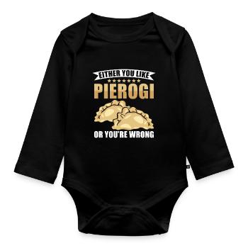 Boulettes Pierogi - Body Bébé bio manches longues - noir - Devant