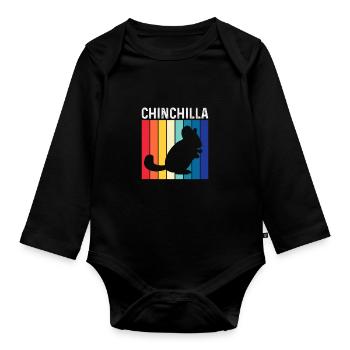 Chinchillas Quote Funny Chinchilla - Organic Longsleeve Baby Bodysuit - black - Front