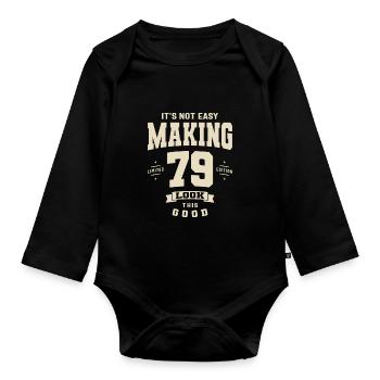 Legendary 79 - Born in 1944 - 79th Birthday - Organic Longsleeve Baby Bodysuit - black - Front