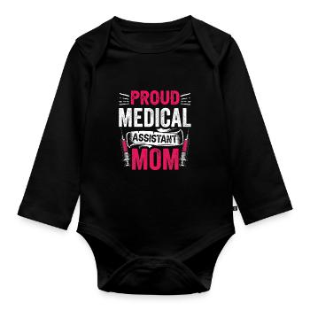 Stolze Medizinische Fachangestellte Mutter Beruf - Baby Bio-Langarm-Body - Schwarz - Vorne