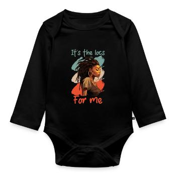 C’est The Locs For Me - Afro Hair Black American - Body Bébé bio manches longues - noir - Devant