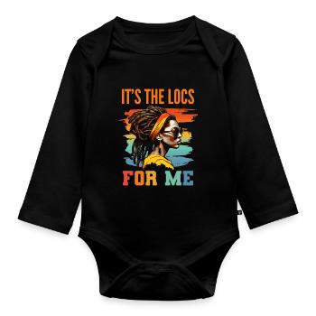 C’est The Locs For Me - Afro Hair Black American - Body Bébé bio manches longues - noir - Devant