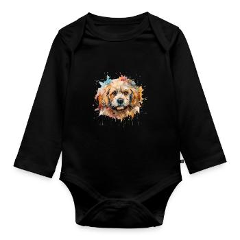 Bolonka Zwetna - Body Bébé bio manches longues - noir - Devant