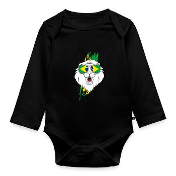 Brazil - Organic Longsleeve Baby Bodysuit - black - Front