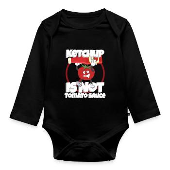 Ketchup Is Not Tomato Sauce Italy - Organic Longsleeve Baby Bodysuit - black - Front