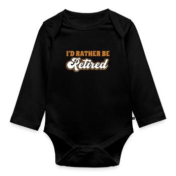 Rentner Rente Rentner - Baby Bio-Langarm-Body - Schwarz - Vorne