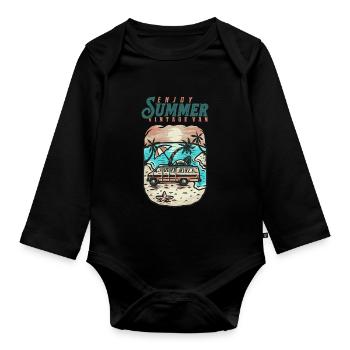 Profitez de la camionnette vintage d’été - Body Bébé bio manches longues - noir - Devant