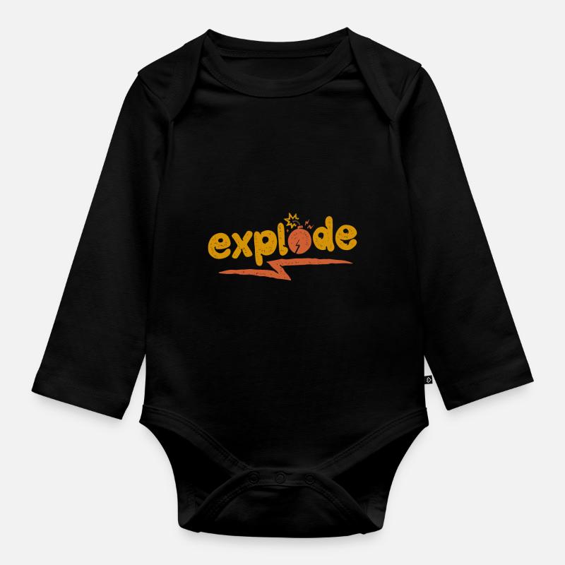 Phantasie explodieren - Baby Bio-Langarm-Body - Schwarz
