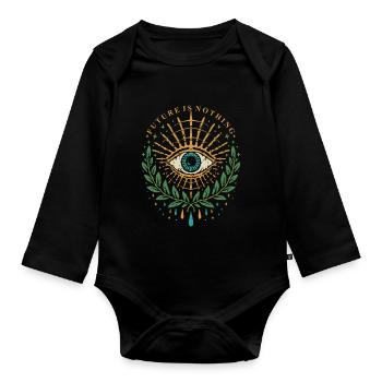 eyes of horus - Organic Longsleeve Baby Bodysuit - black - Front