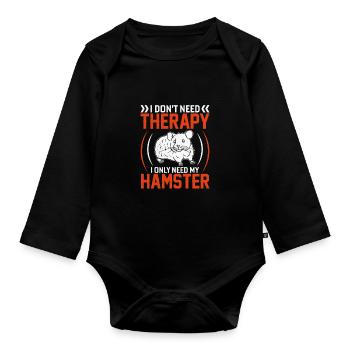 Hamster Propriétaire d’animal Animal Boys Filles Hamster mignon - Body Bébé bio manches longues - noir - Devant