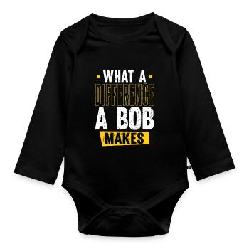 Robert Name Bob Quelle différence un Bob fait - Body Bébé bio manches longues - noir - Devant