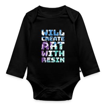 Create Art With Resin Epoxy Resin - Organic Longsleeve Baby Bodysuit - black - Front