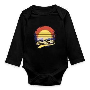 Michigan - Body Bébé bio manches longues - noir - Devant