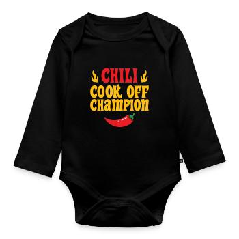 Amateur de nourriture épicée Poivre drôle Chili rouge Cook Off C - Body Bébé bio manches longues - noir - Devant