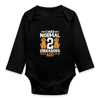 Golden Retriever Mom Dog Puppie Dog Sitter - Baby Bio-Langarm-Body - Schwarz - Vorne