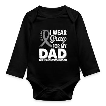 Wear gray for the month of enlightenment about - Organic Longsleeve Baby Bodysuit - black - Front