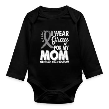 Wear gray for the month of enlightenment about - Organic Longsleeve Baby Bodysuit - black - Front