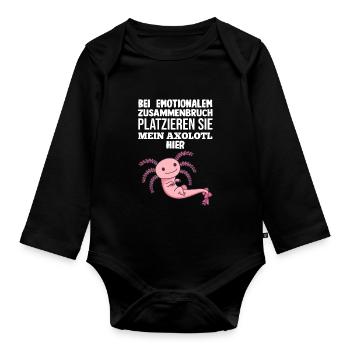 Axolotl - Baby Bio-Langarm-Body - Schwarz - Vorne