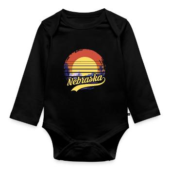 Nebraska - Body Bébé bio manches longues - noir - Devant