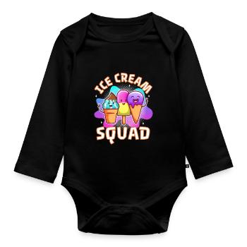 Ice cream squad - Baby Bio-Langarm-Body - Schwarz - Vorne