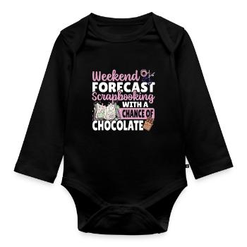 Weekend Forecast Scrapbooking With A Chance Of - Organic Longsleeve Baby Bodysuit - black - Front
