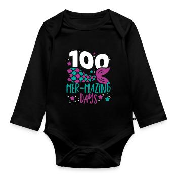 100 Mer-Mazing Days 100 Days of School 100th Day - Organic Longsleeve Baby Bodysuit - black - Front