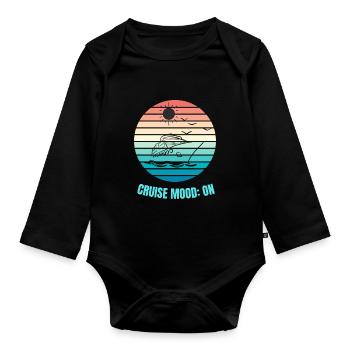 Mode croisière activé : adoptez les vibrations des fêtes - Body Bébé bio manches longues - noir - Devant