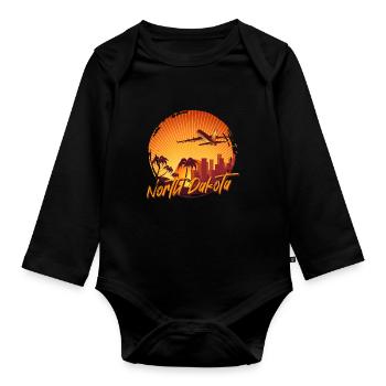 North Dakota - Baby Bio-Langarm-Body - Schwarz - Vorne