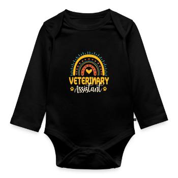 Cute Veterinarian Assistant Design - Organic Longsleeve Baby Bodysuit - black - Front