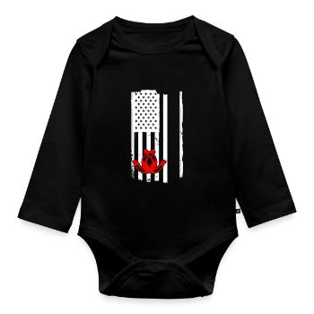 Flag USA Horseshoe Pitching - Baby Bio-Langarm-Body - Schwarz - Vorne