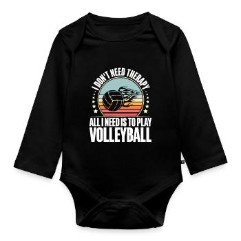 Volley-ball - Body Bébé bio manches longues - noir - Devant