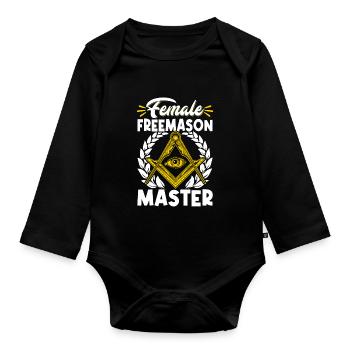 Masonic Freemasonry Fraternal - Baby Bio-Langarm-Body - Schwarz - Vorne