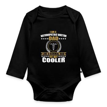 Funny naturopathic doctor dad for men - Organic Longsleeve Baby Bodysuit - black - Front
