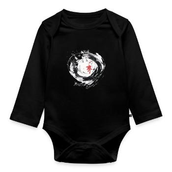Chinese Calligraphy Circle - Organic Longsleeve Baby Bodysuit - black - Front