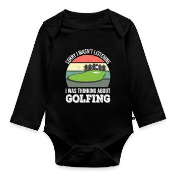Désolé de ne pas écouter, j’étais Golf - Body Bébé bio manches longues - noir - Devant