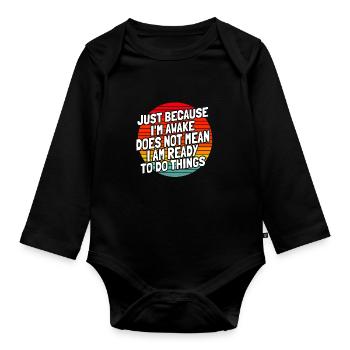 Black humor - Organic Longsleeve Baby Bodysuit - black - Front