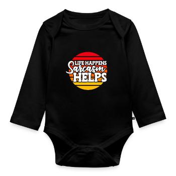 Schwarzer Humor - Baby Bio-Langarm-Body - Schwarz - Vorne